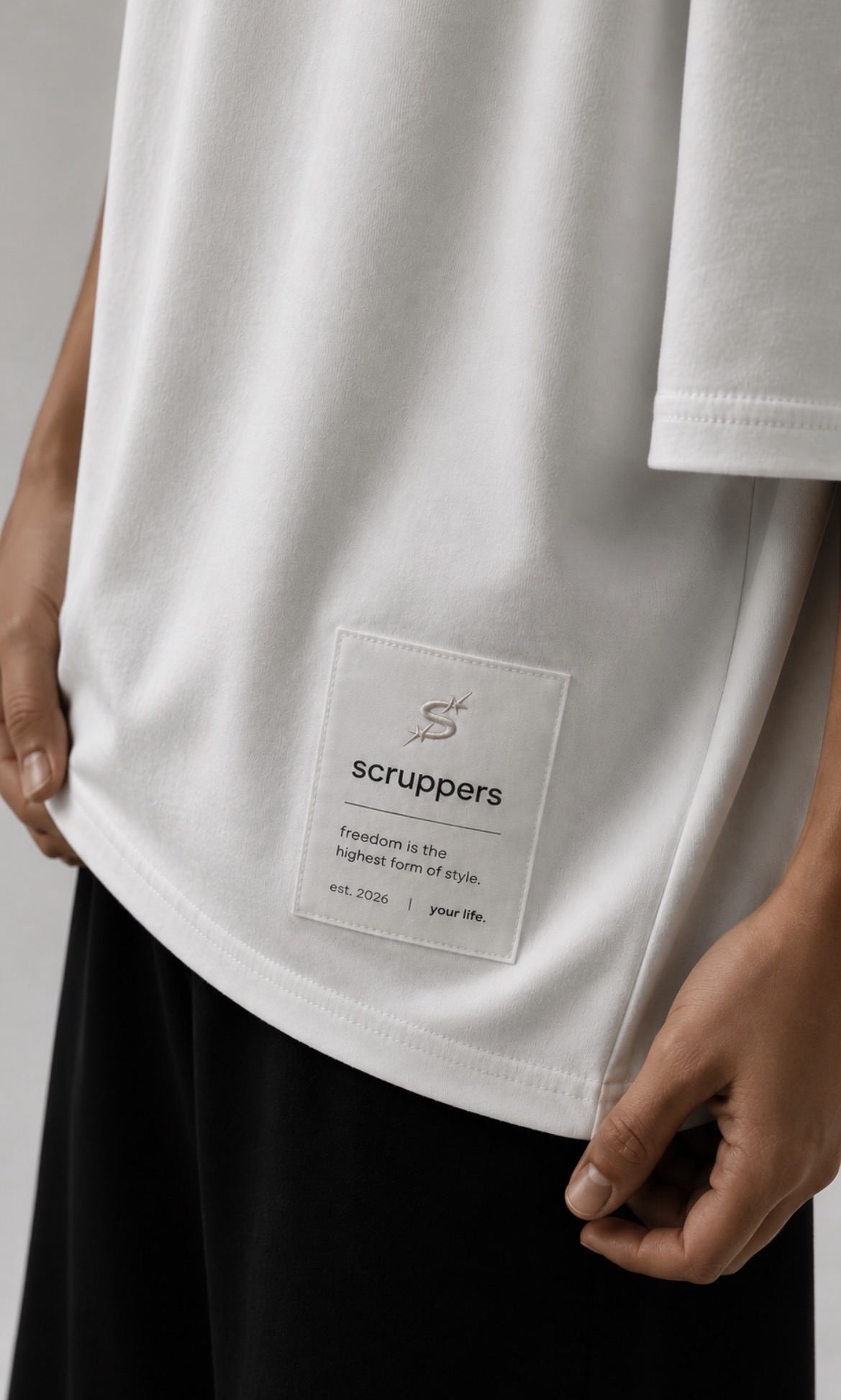 Scruppers label detail tee
